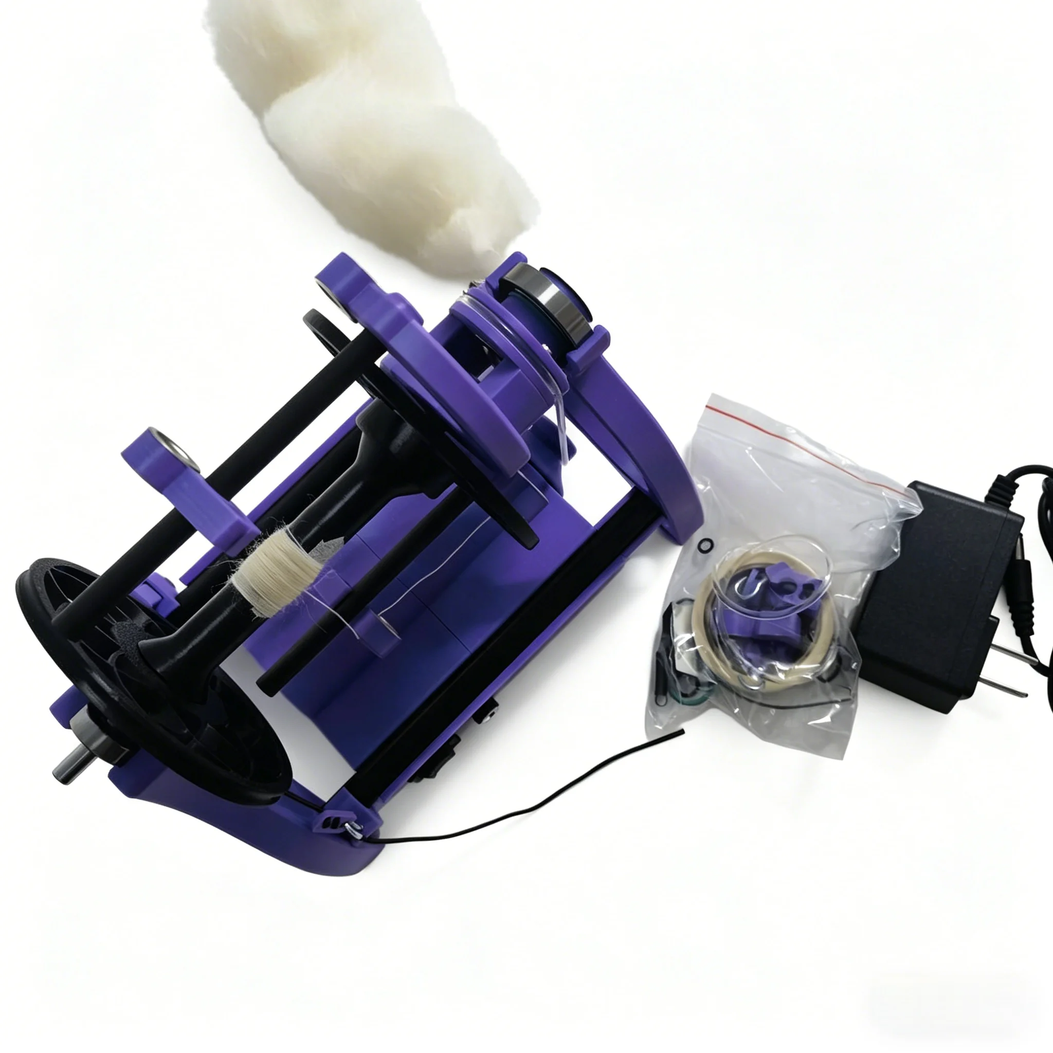 

12V Mini Spinning Electric Household Wheel Wool Fibre Yarn Winding Machine Carbon flywheel arm tool for wool cotton silk fibers