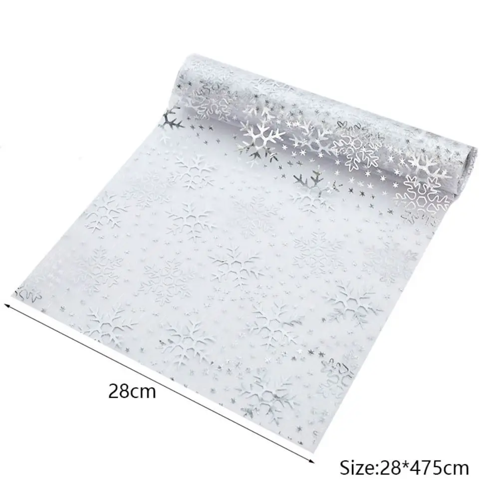 ندفة الثلج نمط عيد الميلاد احباط الجدول عداء بريق الأورجانزا مفرش المائدة ريفي شفافة طاولة طعام الديكور الزفاف
