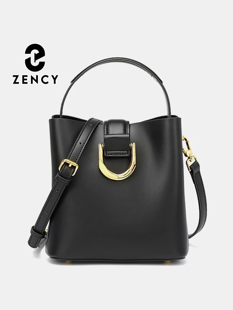 

Zency Classic Genuine Leather Shopper Shoulder Bag Commuter Roomy Bucket Handbag High Quality Top Handle Crossbody Messenger Bag