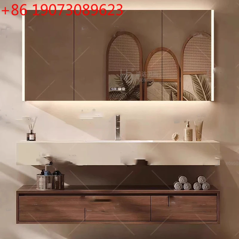 Luxury White Bathroom Cabinet Sink Bowl Classic Tall Mirror Bathroom Cabinet Storage Smart Badezimmer Schrank Home Furniture