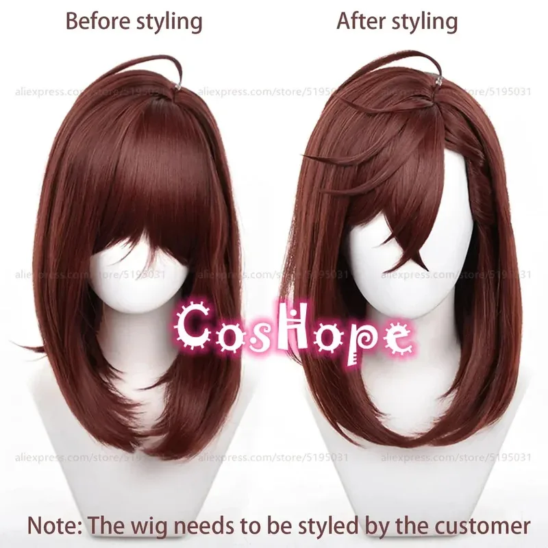 Momo Ayase Cosplay Perücke 43 cm Kurze Rotbraune Perücke Cosplay Anime Cosplay Perücken Hitzebeständige Synthetische Perücken
