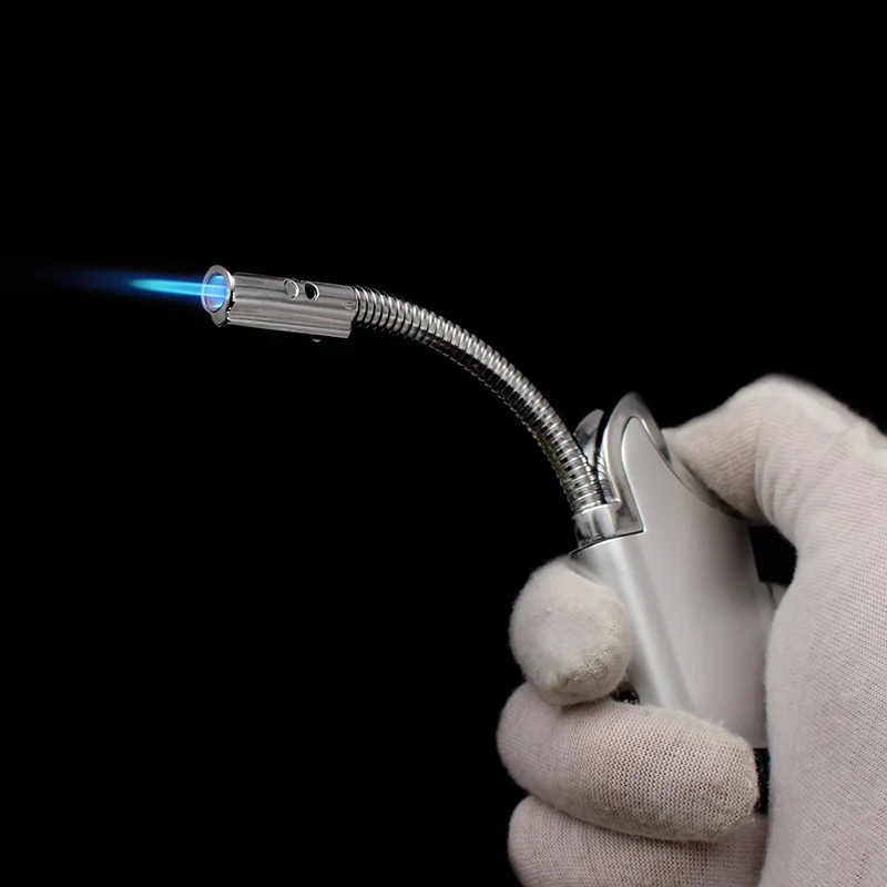 

Hose Elbow Cigar Igniter Metal Windproof Lighter Smoke Blue Flame 360° Degree Rotating Cigarettes Lighters & Smoking Accessories