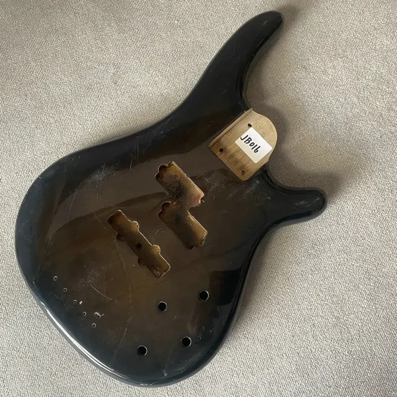 JB016 Gradient Brown 4  String Active PJB Pickups Electric Guitar Bass Body Solid Wood Paints Damages&Scratch DIY Part