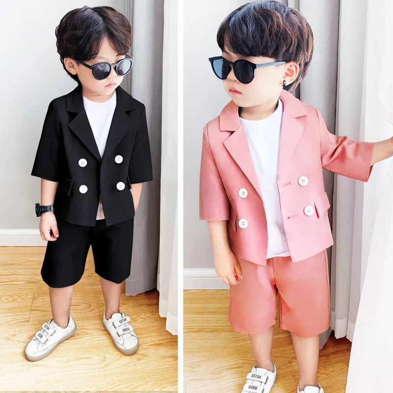 

2026 Spring/Summer Children's Suit Men's Summer Set Boys' New Style Casual Trendy Baby Suit Two-Piece Set Trendy And Versatile
