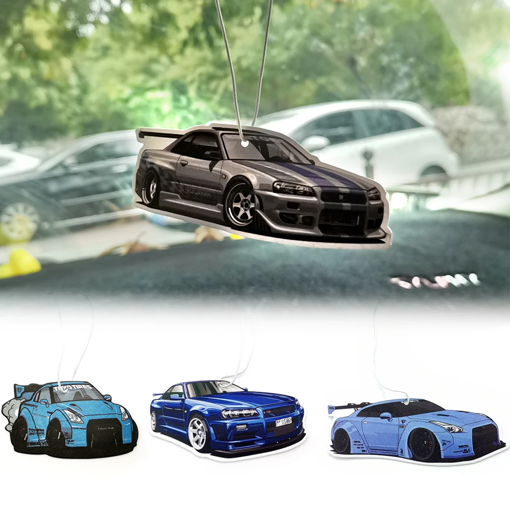 

New JDM Culture Series Car Air Freshener Hanging Car Rear View Solid Paper for NISSAN GTR R34 Interior Accessories Pendant