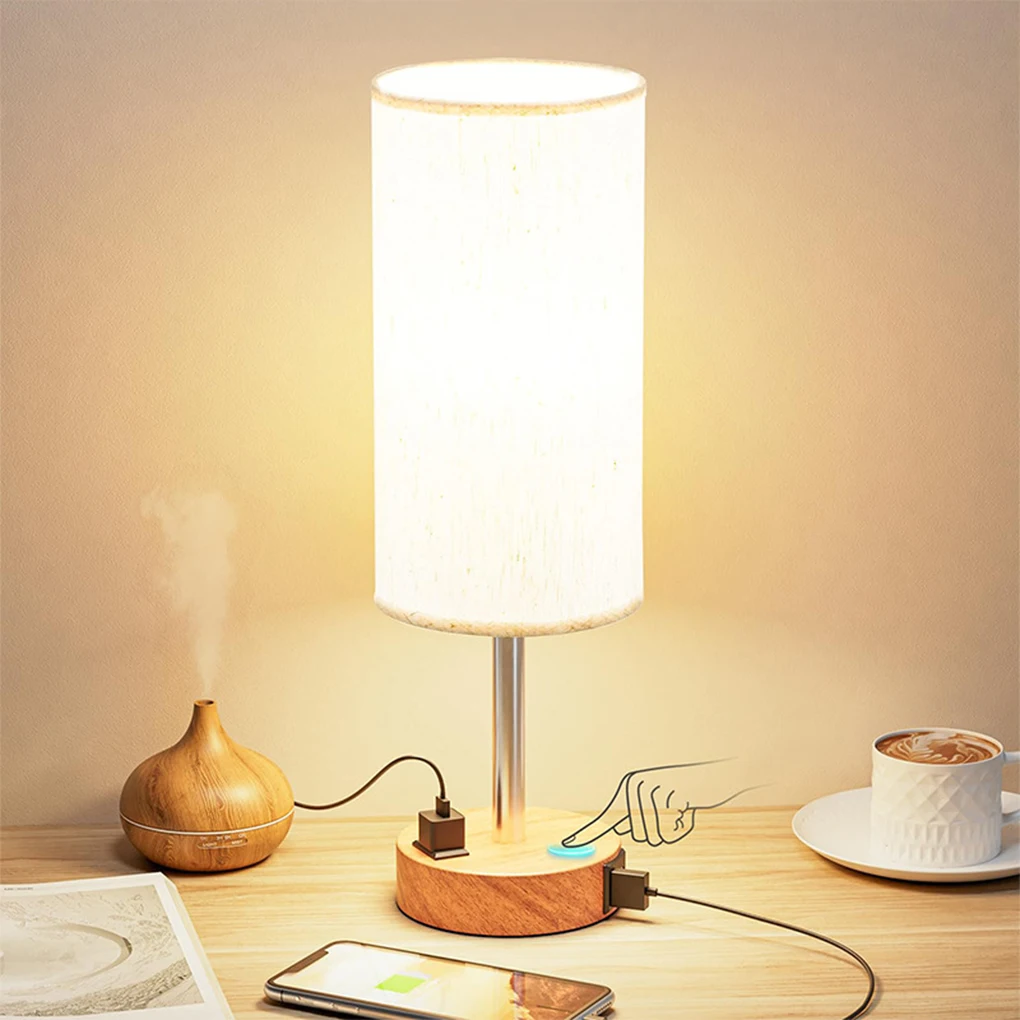 

Plug And Play Nightstand Lamp With USB Port And Outlet Lamps For Night Stands Lamps For Living Room