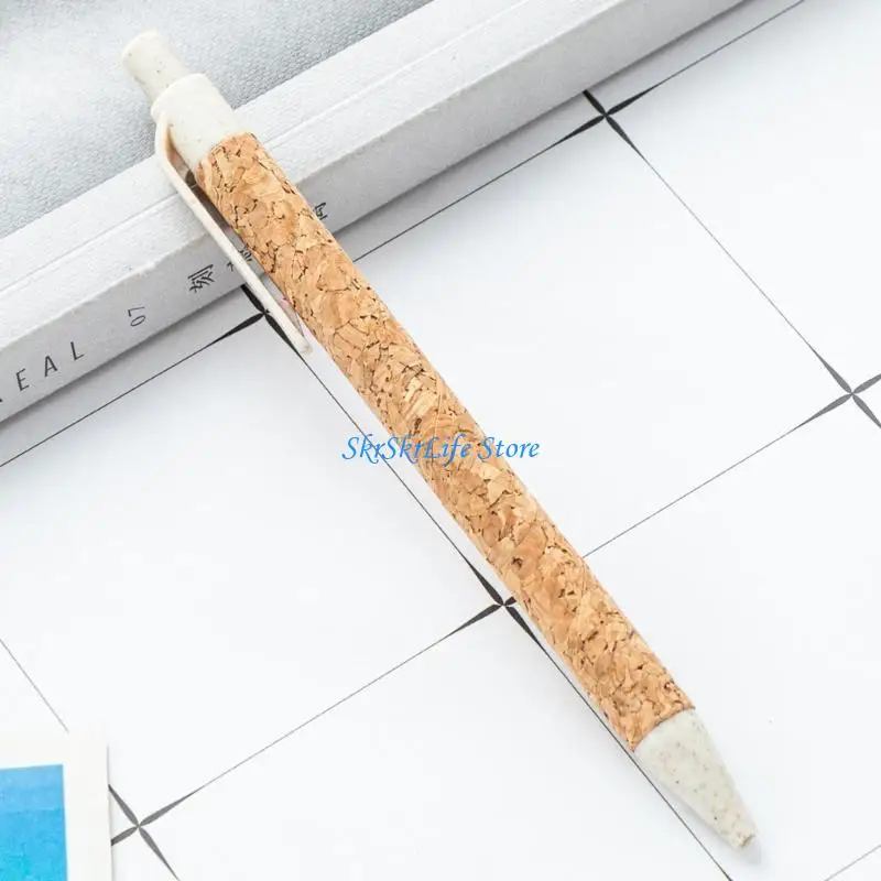 

E65E 10pcs Cork Ballpoint Pen Напишите Smoohtly, Office Подписав перо для приема отеля