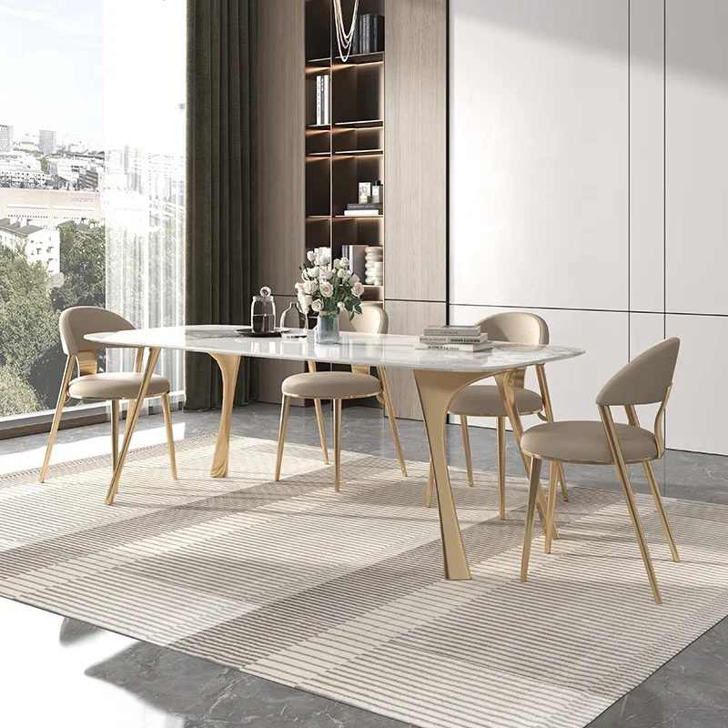 Luxury Household Small Apartment For 6 Person And Chairs Combination Modern Simple Dining Table