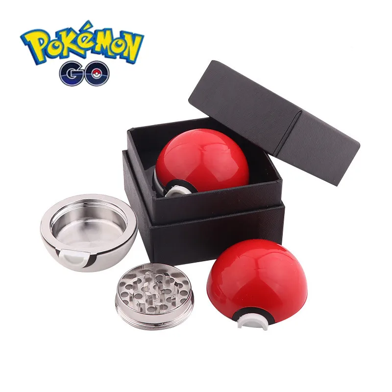 

Pokemon Wholesale Grinder 55mm Poke Ball Herb Grinders Metal Zinc Alloy Plastic Metal Grinders 3 Parts Smoking Accessories