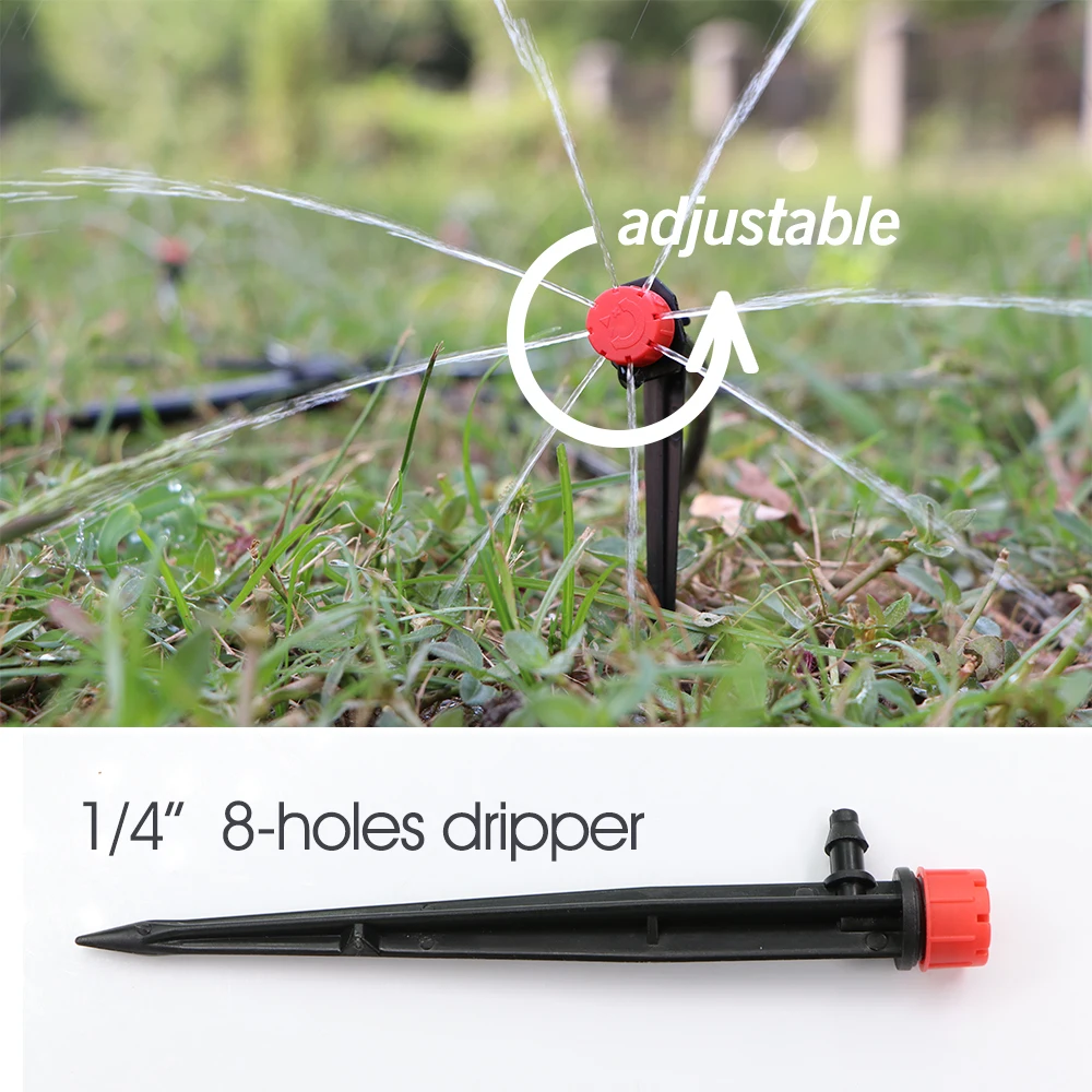 

10PCS 13cm Garden Watering Adjustable Sprinkler Irrigation System for Greenhouse High-quality 4/7mm Hose With 1/4'' Connector