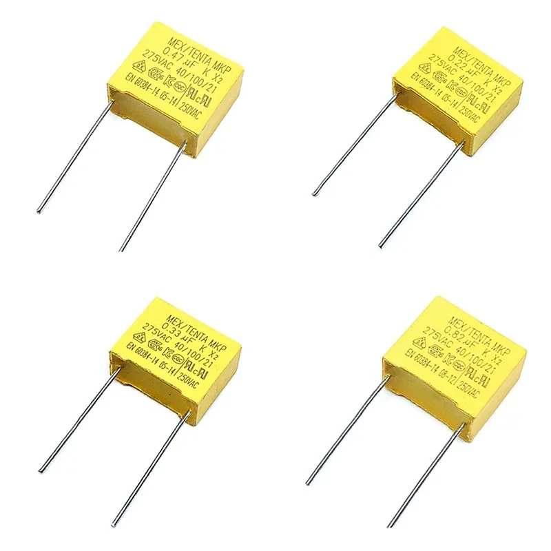 10Pcs Polypropylene Safety Capacitors 275VAC MKP 0.47UF 0.22UF 0.33UF 0.82 0.68 Anti-electromagnetic