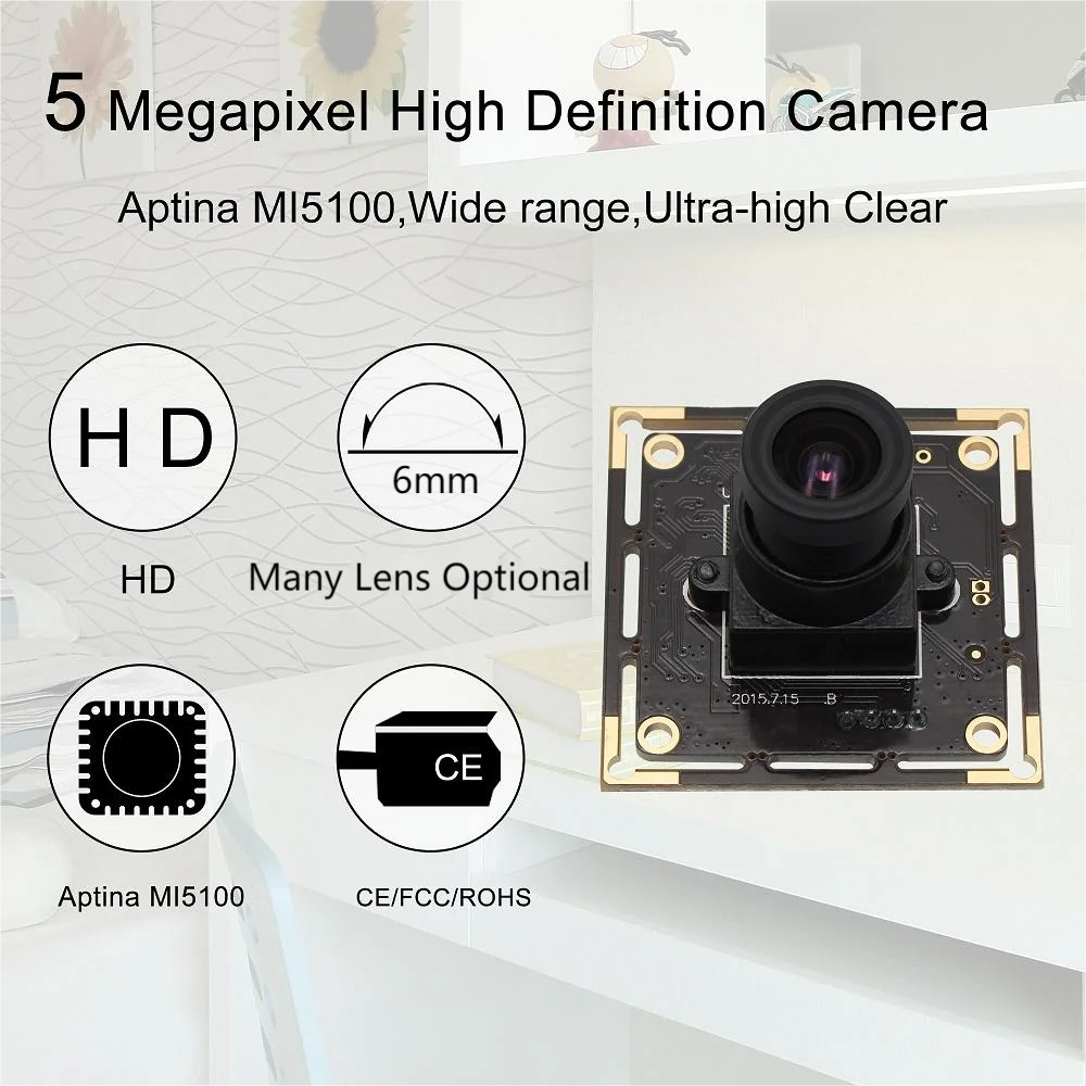 38x38mm/32x32mm free friver mini usb camera module 5mp with 6mm lens for capturing images