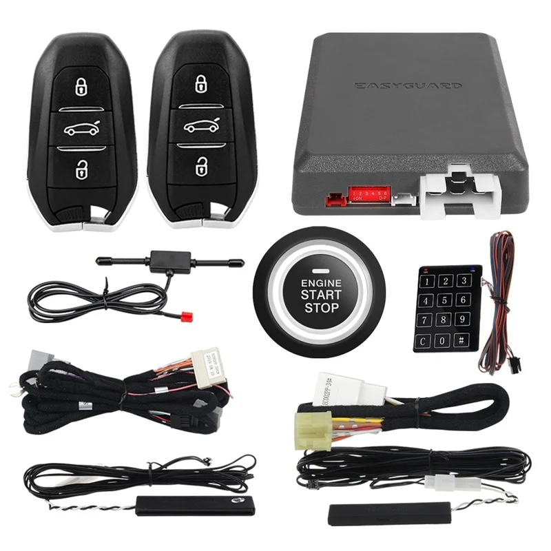 

EASYGUARD Plug & Play CAN BUS fit for C4 2010-2014 push start button PKE car alarm system remote auto start push starter