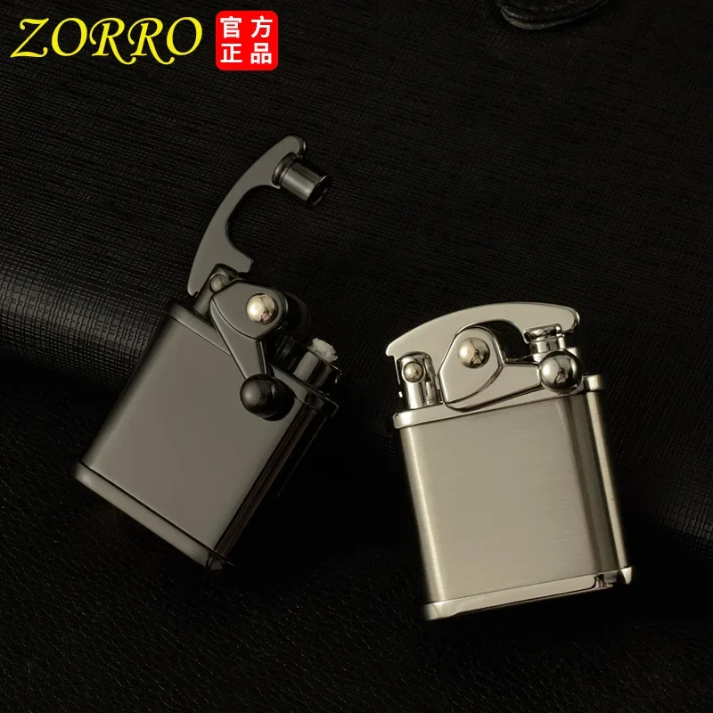 Zorro Kerosene Lighter Short Style Old-fashioned Grinding Wheel Rocker Arm Men\'s Gift Lighter Can Be Wholesaled