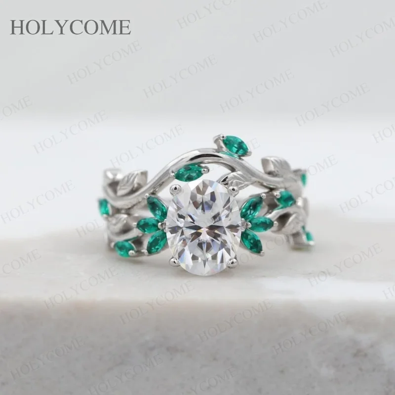 

Custom Ring Elegant Oval Marquise Moissanite 2.5CT Stackable Rings Set for Women Sparkly Daily Wear Wedding/Party Jewelry Gifts