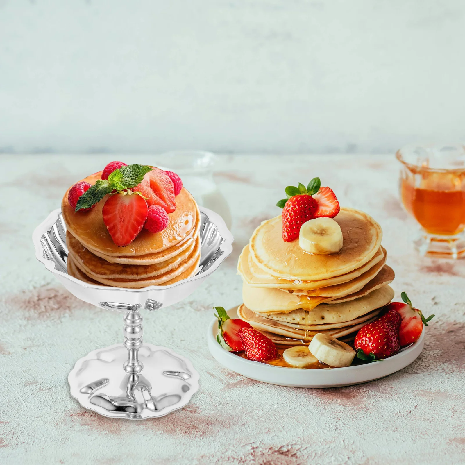 

Stainless Steel 200Ml Retro Dessert Cup with Elevated Base Smooth Surface Bowl for Ice Cream Pudding Yogurt Party Serving Dish