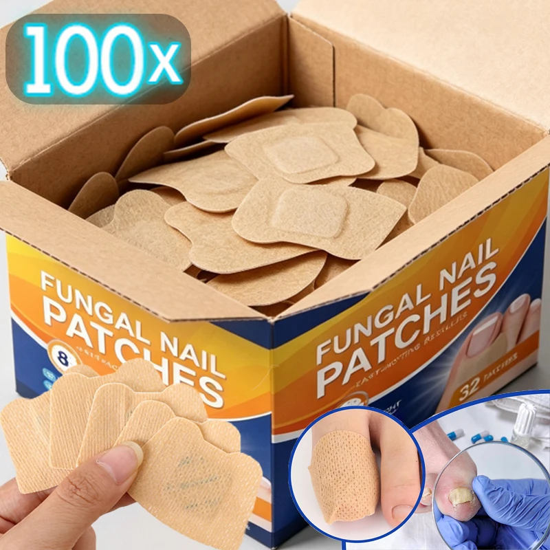 5-100pcs Toenail Care and Toe Correction Fungal Nail Patches Self-adhesion Non-woven Fabric Portable Invisible Foot Care Tools