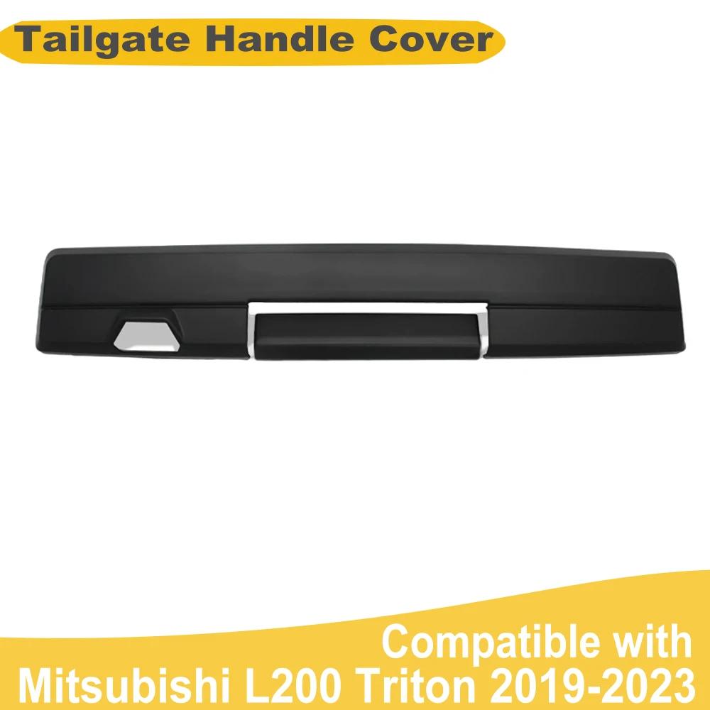 Tailgate Handle Cover Trim For Mitsubishi L200 Triton MR GLS 2019-2023 with Camera Hole ABS Matte Black Car Exterior Accessories