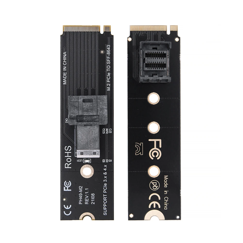 M.2 NVME To U.2 Hard Disk Adapter Card Mkey PCIeX4 M.2 PCIe To SFF8643 Expansion Card Support 2230/2242/2260/2280 SSD