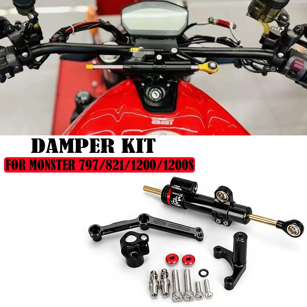 

NEW For Ducati Monster 797 821 1200 1200S 2014 - 2021 2020 2019 2018 Steering Stabilize Damper Bracket Mount Motorcycle