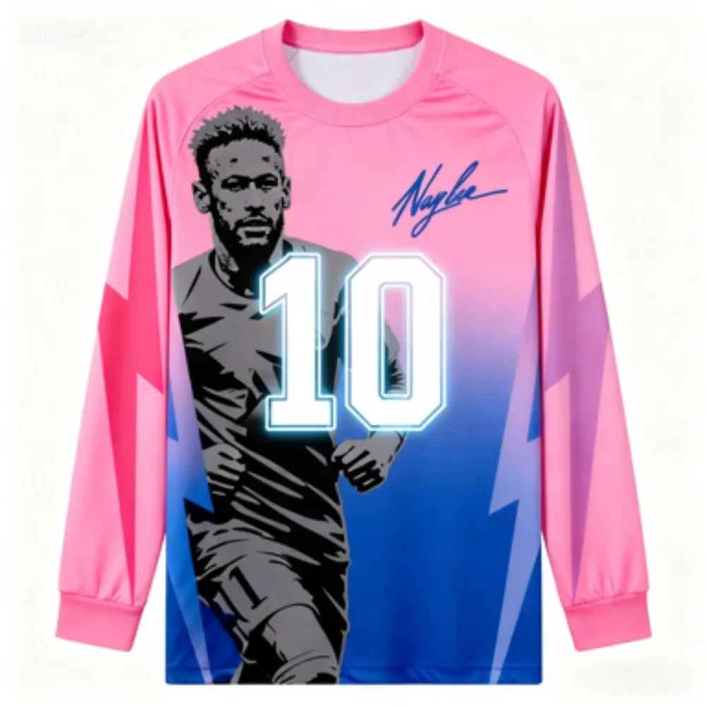 تي شيرت Neymar No.10 Fan Jersey بتصميم فريد من نوعه فضفاض كاجوال عصري ومسامي ومريح لكرة القدم الرياضية في الهواء الطلق