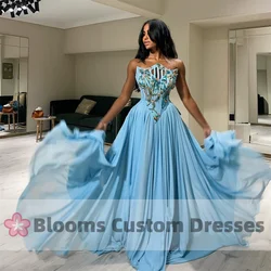 Blooms Exquisite Beaded Sequin Customized Evening Dress A-Line Draped Sleeveless Prom Dresses Long Formal Wedding Party Gown