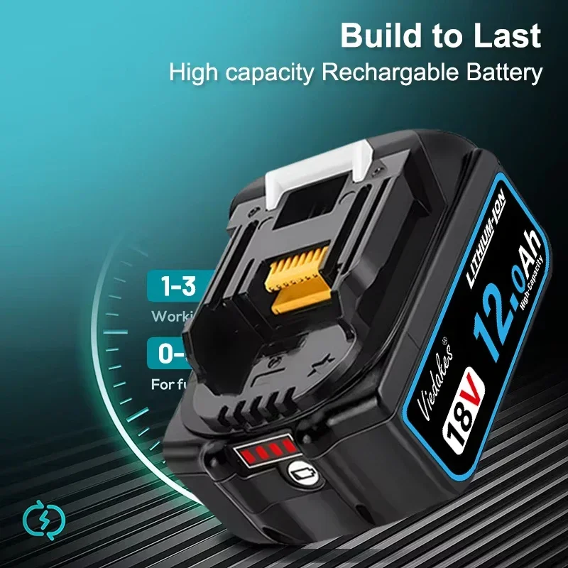 Новый оригинальный аккумулятор для Makita 18 В, 12000 мАч, совместимый с DTD173 DHP487 DJV182, аккумулятор для профессиональных электроинструментов ♔ ♨