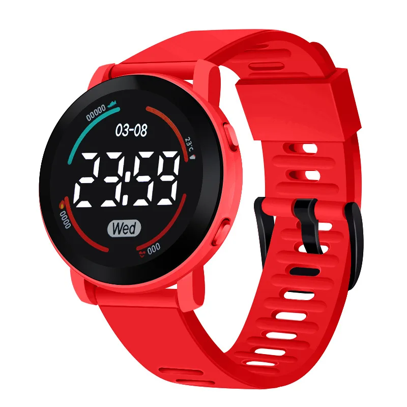 

Juvenile Multifunctional Electronic Watch Sports Waterproof Fall Proof Ultra Clear Round Screen Kid LED Digital Clock