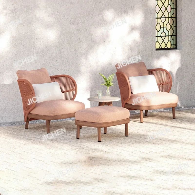 

HS уличный диван из алюминиевого сплава, водонепроницаемый и антикоррозийный, вилла, двор, отель, терраса, уличный солнечный диван, комбинированный диван из ротанга