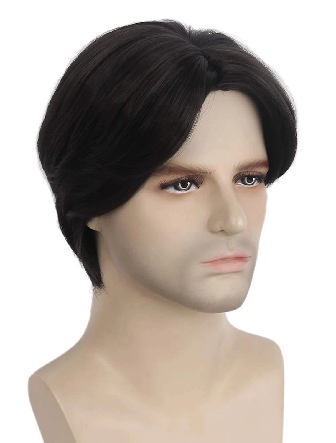 Medieval Wig Mens Wigs Short Straight Hair Synthetic Hair In The Middle Suitable for Mens Daily Role