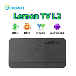 BOXPUT Android 12 Lemon TV L2 TV Box Allwinner H618 Quad Core 4K Wifi6 Media Player Set-top Box with BT5.4 Voice Remote Control