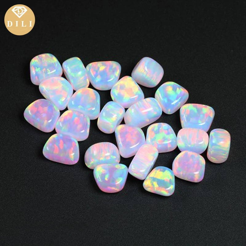 10g/Lot Compatible with COE 33 Heat Resistant 900 Degree C. Synthetic Resin Free Tumbled Opal