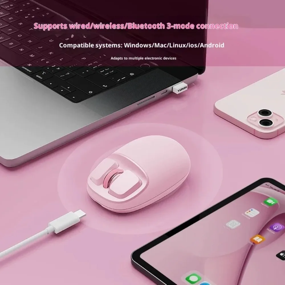 

YUNZII C1 Puff Mouse Wireless Tri-Mode Bluetooth PAW3212 Long Battery Life Office Mouse Custom 85g Lightweight Pc Accessories