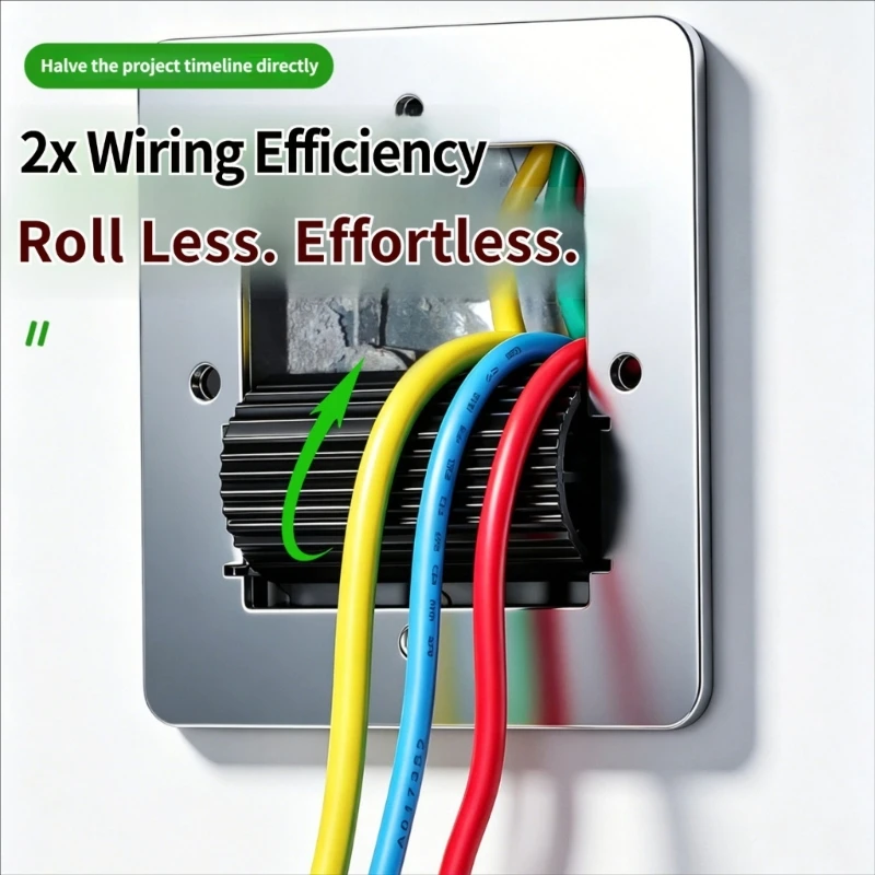 Electrical Wire Pulling Aid 8X8Cm Square Guide Roller Tool for Home Wiring, Wall Access, and Installation Use M4YD