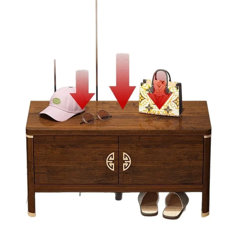 

New Chinese-style shoe changing stool, household shoe cabinet at the entrance, integrated stool at the entrance, shoe-wearing