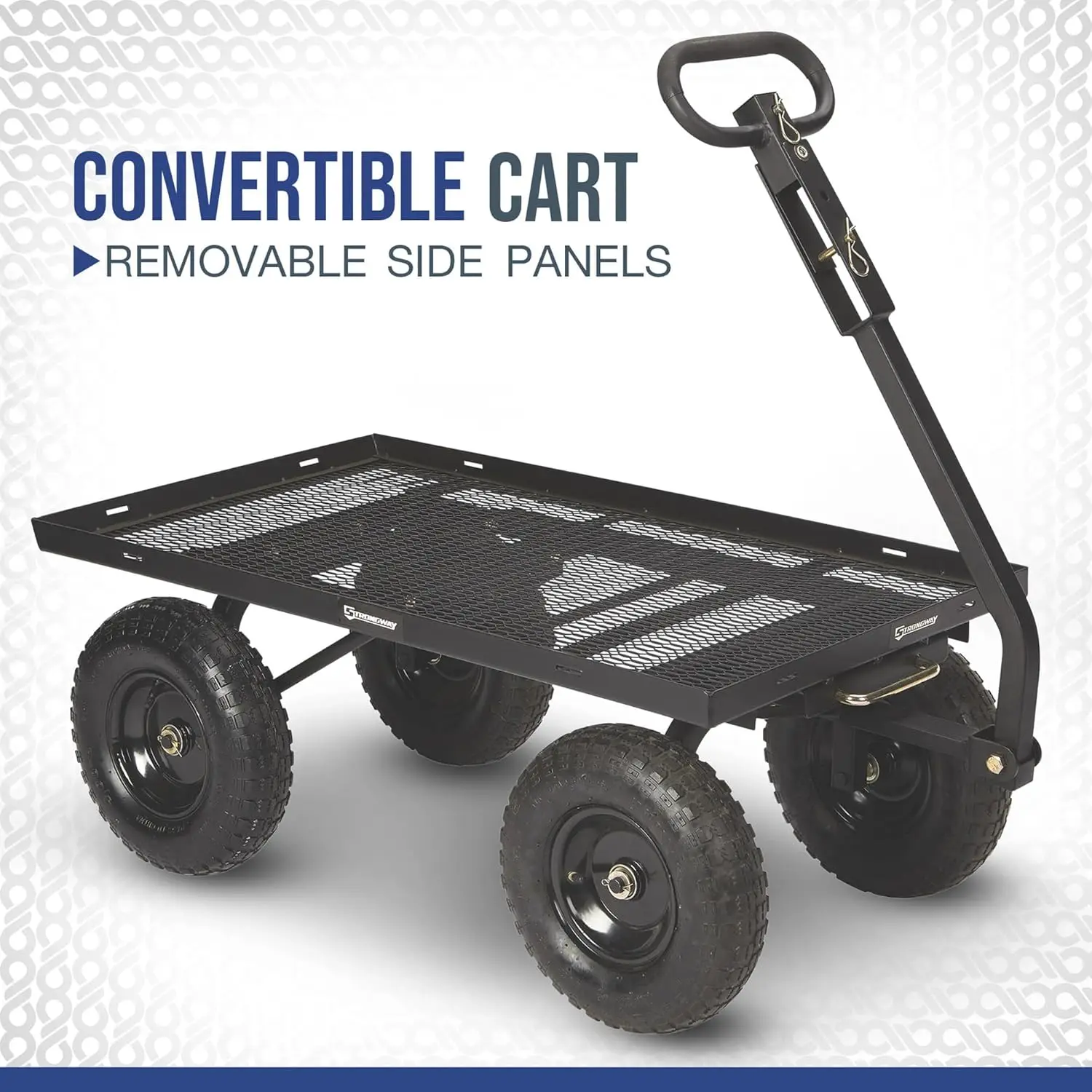 Strongway Steel Dump Cart with Removable Liner - 1200-Lb. Capacity, 50in.L x 24in.W Overall Size beach cart