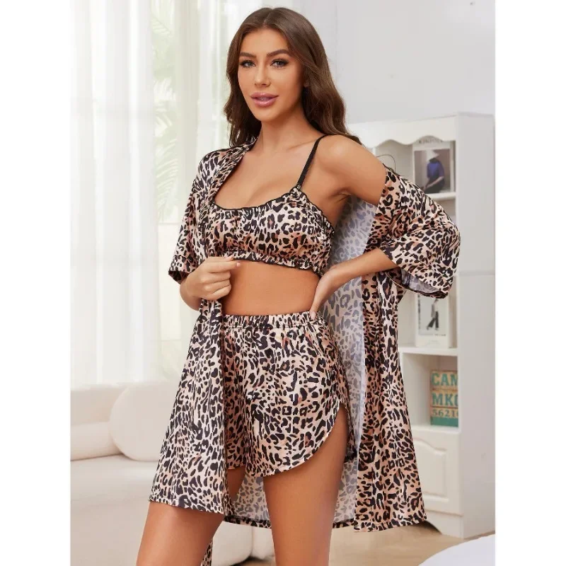 

Pajama Pants Set Two Piece Set Women's Clothing Homewear Summer Leopard Print Comfort Casual Stylish Simple Breathable Loose Fit