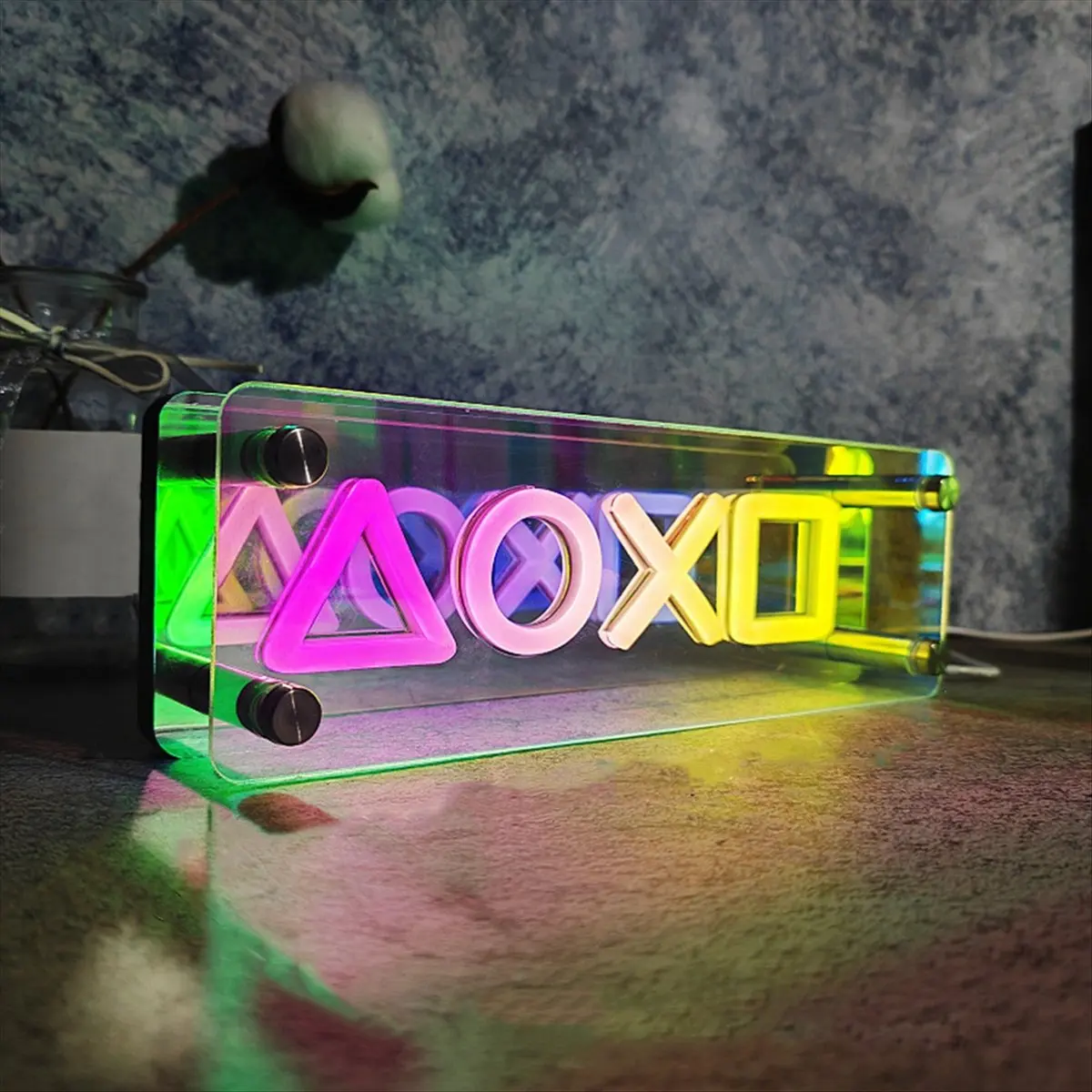 |NEWABAG|Neon Signs Lights LED Table Lamp Colorful Thousand Layer Mirror Atmosphere Light for E-Sport,Bedroom,Birthday,D