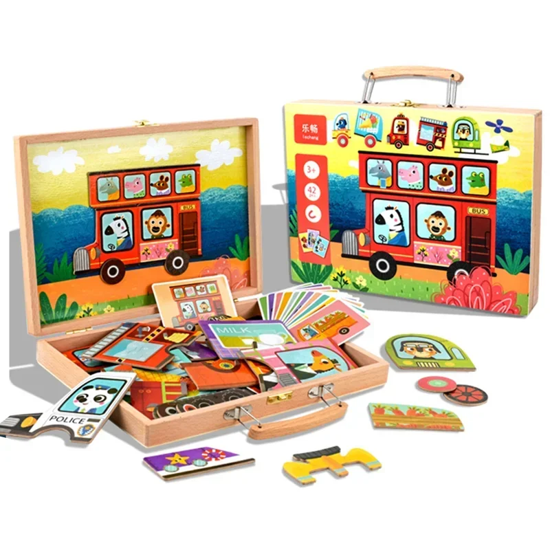 New 2In1 Dress Up Magnetic Puzzle Toys Children 3D Puzzle Writing Magnetic Drawing Board Learning Education Toys For Kids Girls