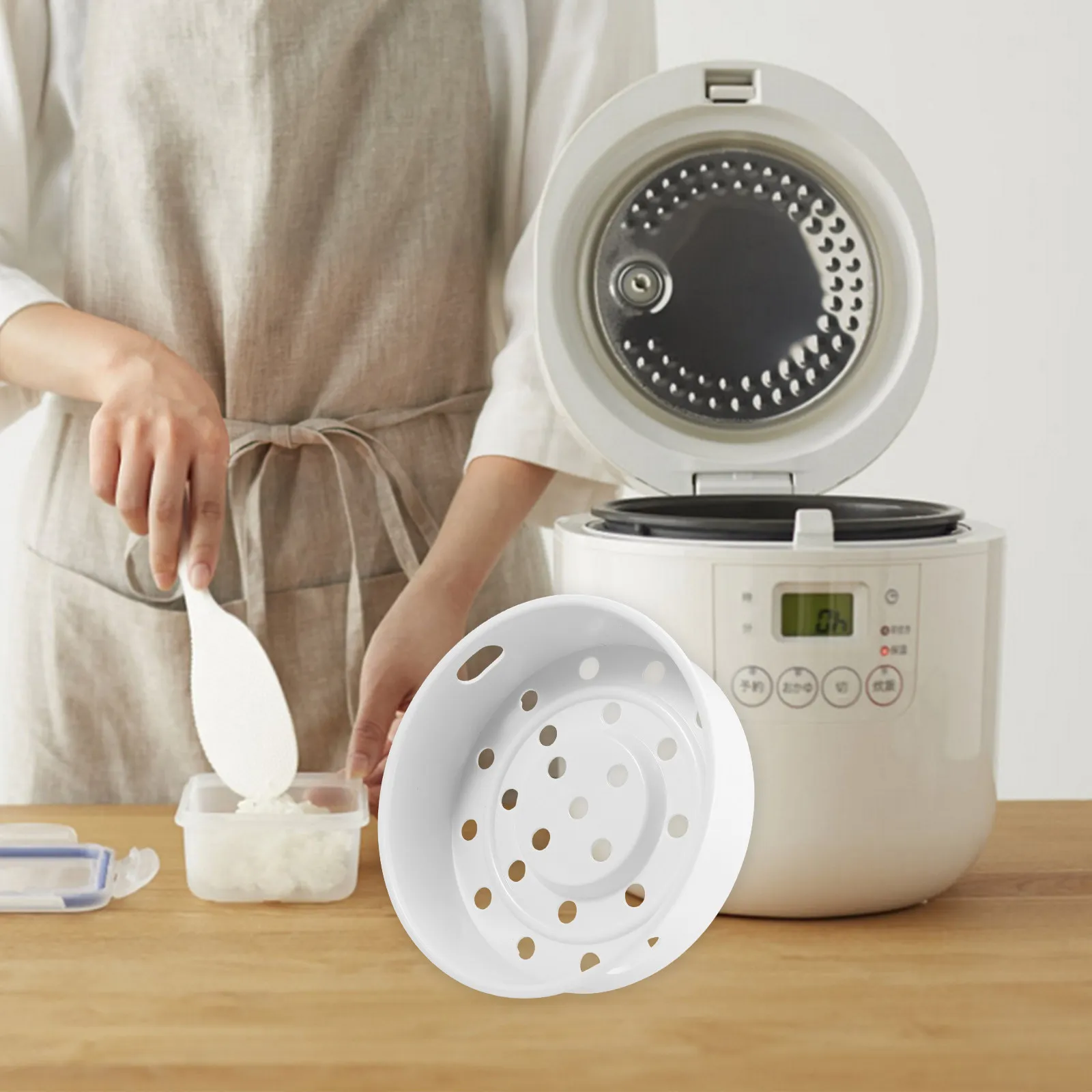 1.6L Professional Grade Steamer Basket for Rice Cooker Electric Cooker Steaming Buns Eggs Fish Corn Vegetables Steam Basket
