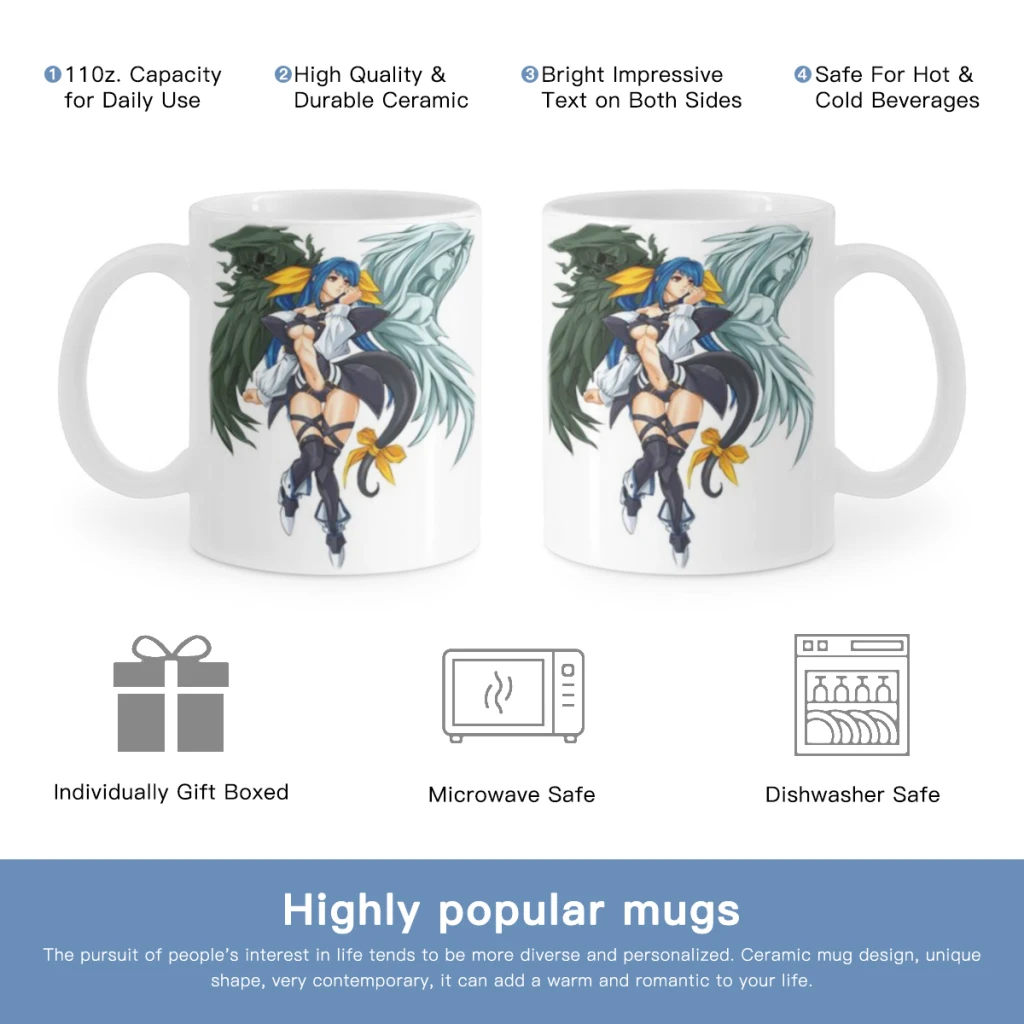 

Guilty Gear Baiken Dizzy Anime Free shipping Ceramic Cup Coffee Oatmeal Breakfast Cup Creative Personality Mug