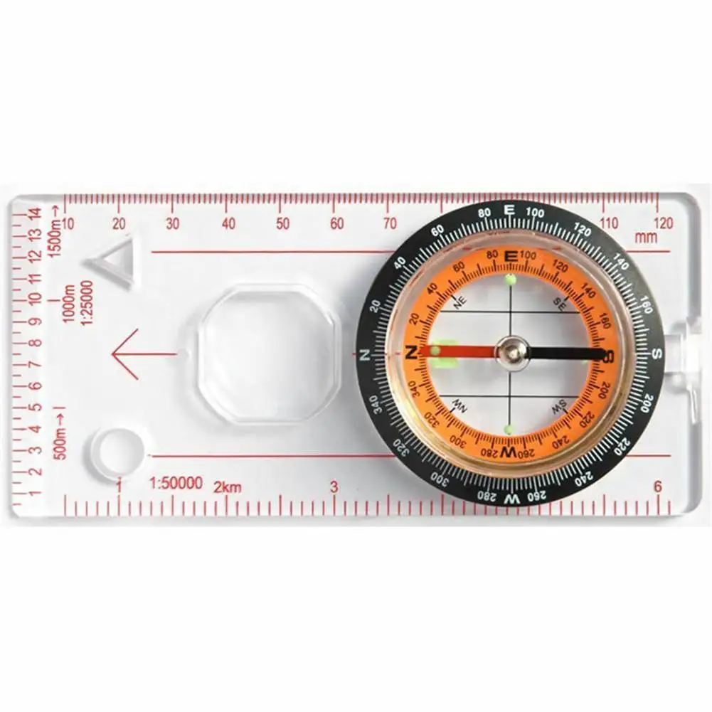 Professional Portable Magnifying Compass Ruler Scale Scout Hiking Camping Boating Orienteering Map Drop shipping