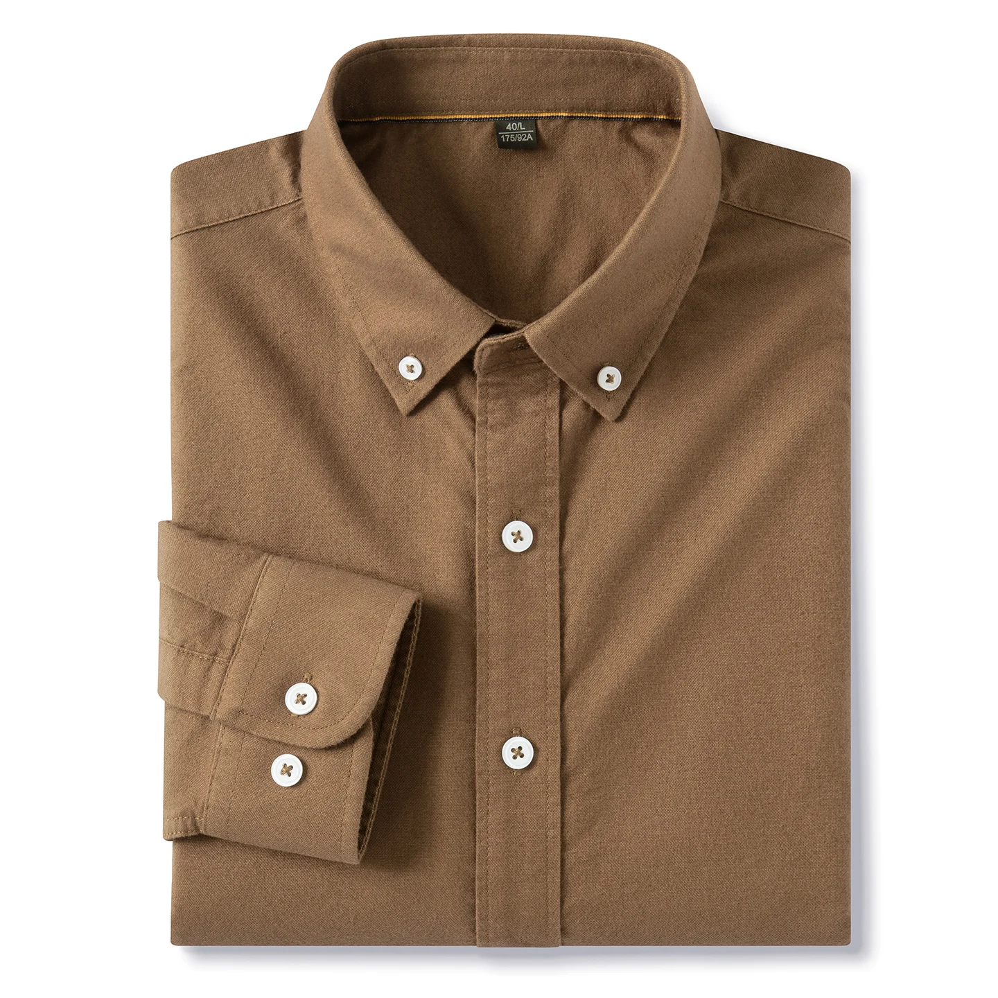 100%cotton brushed long sleeve shirts for men slim fit casual plain shirt solid color Fashion korean popular tops red clothes