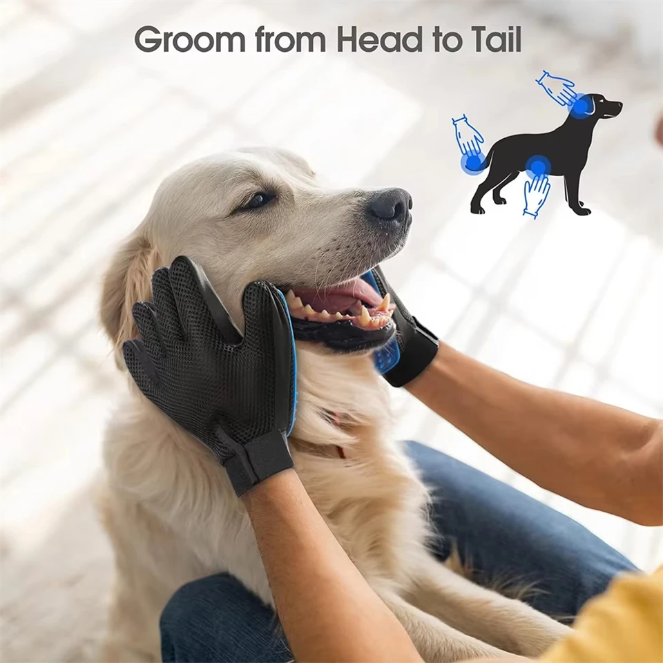 Hunde- und Katzenhaarentfernungs-Handschuhe Haustier-Schönheits-Reinigungsbürste Langlebige Praktische Katzen-/Hunde-Massagehandschuhe Haustierhaarentfernungs-Werkzeuge – Detail 12