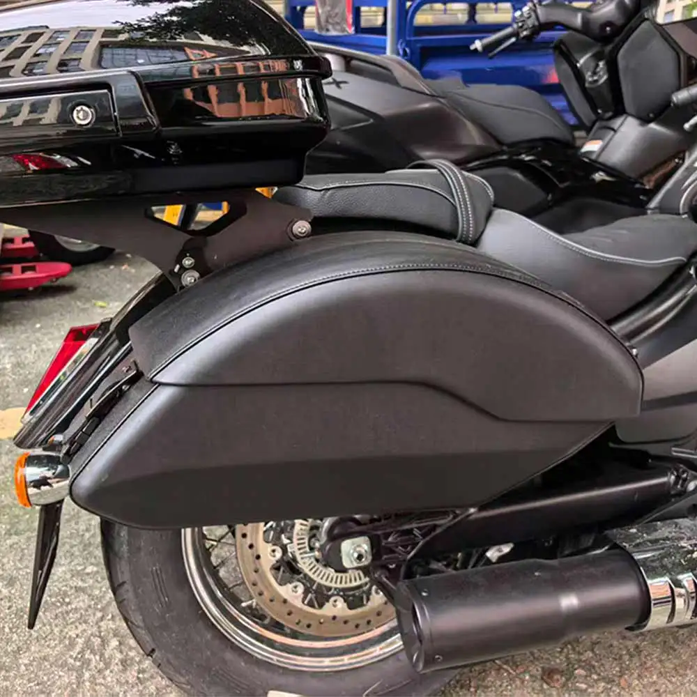Quick Release Saddlebags Side Box W/ Mount Spools Kits PU Leather-wrapped For Indian Scout Sixty Bobber 2025-Later