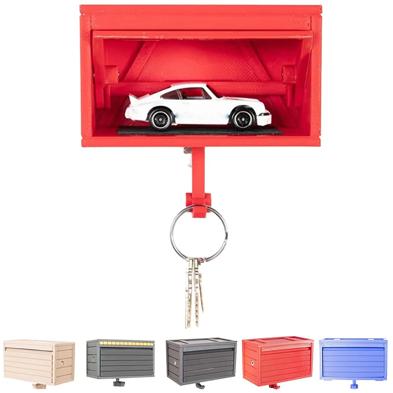 Kreative Wandmontierte Autoschlüssel-Aufbewahrungsbox im Garagendesign, Lustiges Wohnaccessoire mit Öffenbaren Türen, Exquisites Geschenk