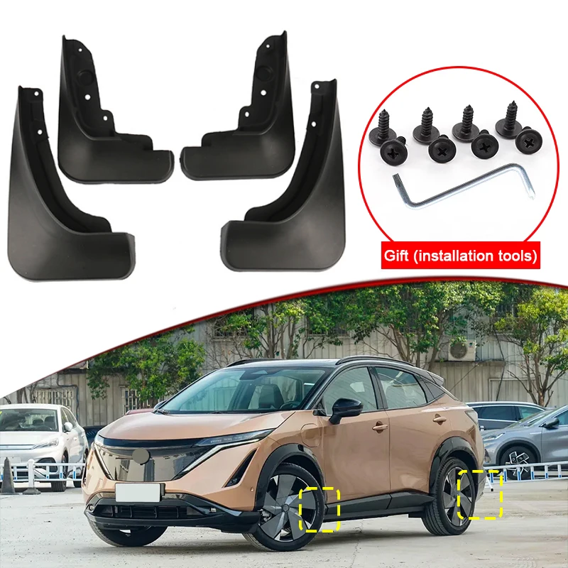 

Car Styling For Nissan Ariya 2021 2022 2023 ABS Car Mud Flaps Splash Guard Mudguards MudFlaps Front Rear Fender Auto Accessories