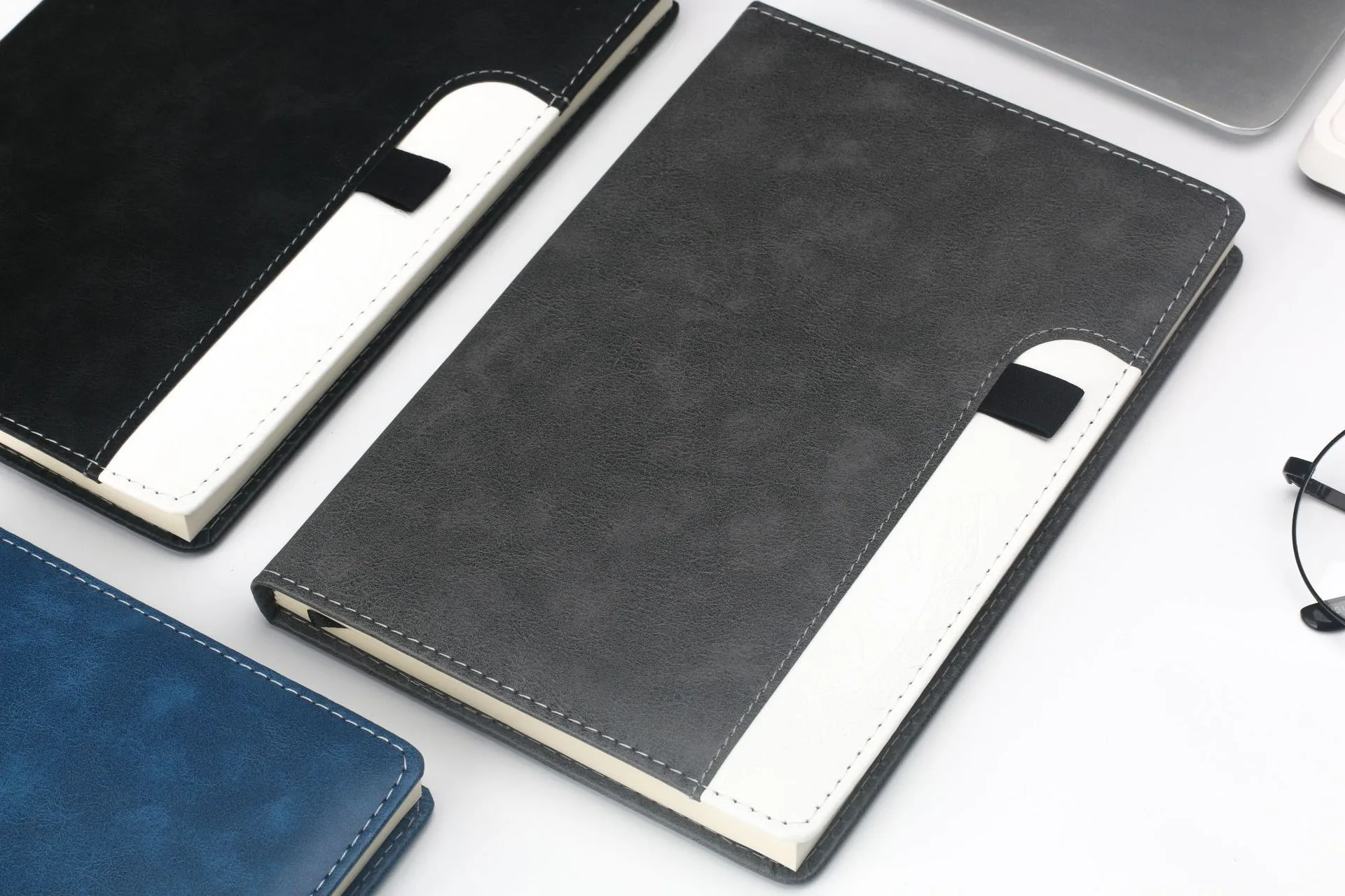 A5 Business Gift PU Leather Office Notebook Customized LOGO Printing Schedule Notepad Stationery for Students Diary Handbook