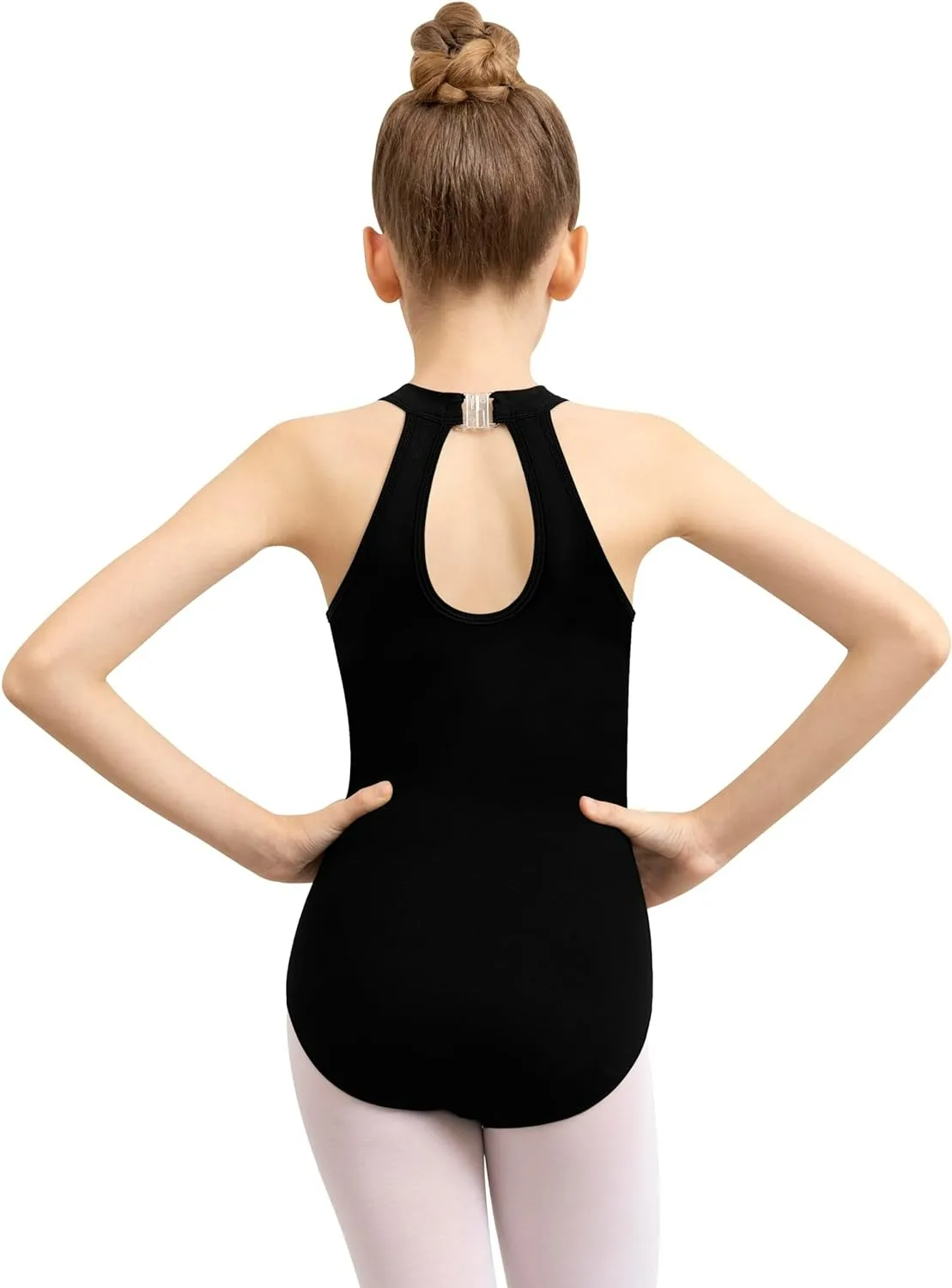 Girl\'s Halter Neck leotard Keyhole Back Gymnastic Ballet Dance Leotard Tops Dancewear Costumes