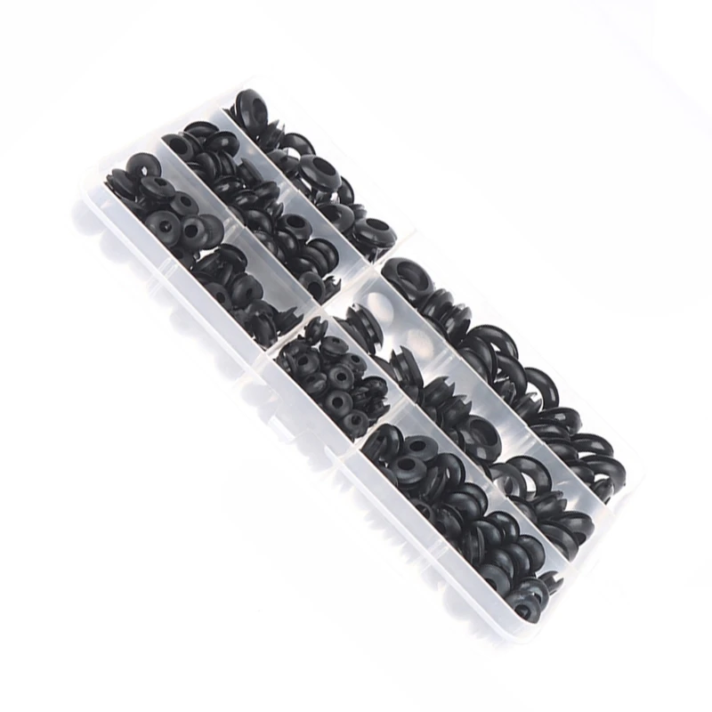 260Pcs Rubber Grommets Conductors Wiring Gasket Rings Grommets Assortment